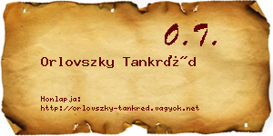 Orlovszky Tankréd névjegykártya